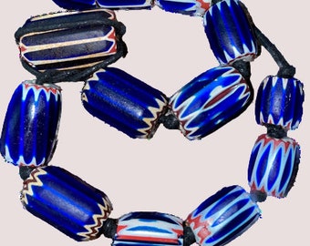 OLD Original  Italian Chevron Beads 7-Layer Handmade Venice Bead Jewelry making collectors Gift for her gift for him Rare Glass beads