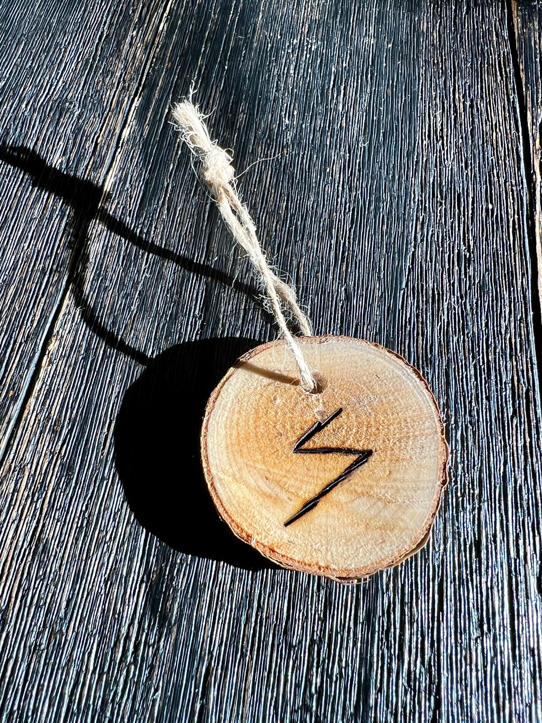 Birch Wood Rustic Norse Rune Ornament Sowelu - Etsy