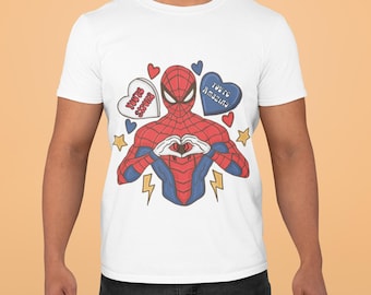 Chemise de super-héros Spidey, cadeau d'anniversaire Spiderman, chemise Spiderman Saint-Valentin, Spiderman à travers le spiderverse, chemise Amazing Spiderman