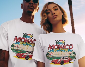 Monaco Money T-Shirt Racing Motor Car T Shirt Summer MotorSport Tshirt