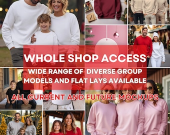 Whole Shop Bundle, Entire Shop Bundle, Whole Shop Mockup Bundle Gildan Mockup-18000, Tshirt Mockups Canva, Mommy and Me Mockup Digital JPG