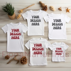 Family Mockup Flat Lay Tshirt Mock up Bundle, Friends Mockup Multiple White Shirt Bella Canvas 3001 Flat Lay Tee Mockup, Group Shirt Mockup