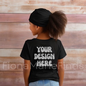 Gildan 5000B Youth Kids Back Black Tshirt Mock-Ups Bundle, Back T-shirt Mockup Gildan 5000B Kids Tee Child G5000 Youth Tee Mockup Bundle JPG