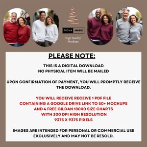 May include: Digital download mockup set featuring four images of couples wearing red shirts. The images are high resolution and 9375 x 9375 pixels. The text "FIONA MARIE High Quality Mockups" is displayed in the center of the image.