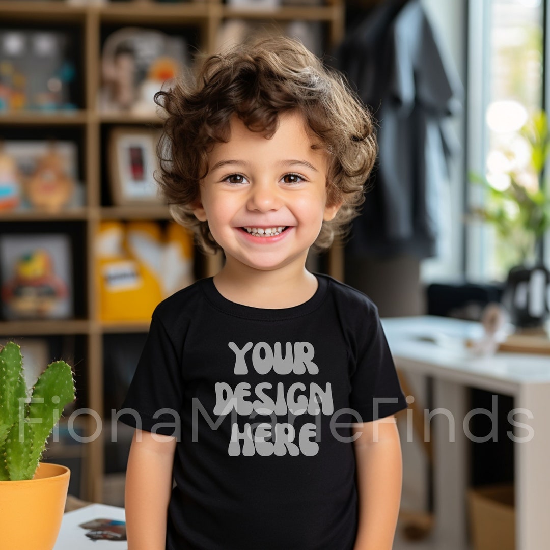 Kids Bella Canvas 3001 Kids Black Shirt Mockup Bundle, Toddler Tshirt