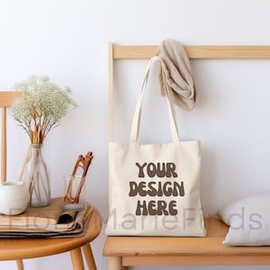 Tote Bag Mockups Bundle, Cotton Canvas Tote Bag Mockups Natural Shopping Bag Mockups Shopping POD Digital Download Jpg Canva Mockup