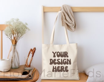 Paket med tygkassar, mockups av tygkassar i bomullscanvas, mockups av naturliga shoppingkassar, digital nedladdning av shopping-POD, jpg-canva-mockup
