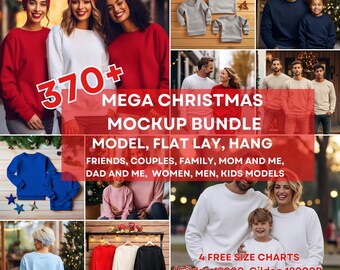 370+ Christmas Gildan Sweatshirt Mockup-18000 Bundle Mommy and Me Mockup Couple Mockup Christmas Mockup Bundle Family Mockup Friends Mockup