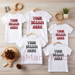 Family Mockup Flat Lay Tshirt Mock up Bundle, Friends Mockup Multiple White Shirt Bella Canvas 3001 Flat Lay Tee Mockup, Group Shirt Mockup