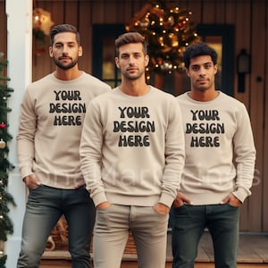 Friends Mockup, Sweatshirt Mockup Bundle, Friends Group Mockup, Gildan Bundle-18000 Mockup, Sand Gildan Sweatshirt Mockup Christmas