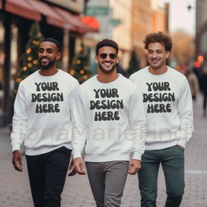 Friends Mockup, Sweatshirt Model Mockup Bundle, Friends Group Mockup, Gildan Bundle-18000 Mockup, White Gildan Sweatshirt Mockup Christmas