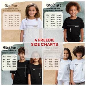 Gildan 5000B Size Chart Mockup Bundle