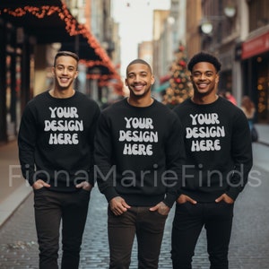 Friends Mockup, Sweatshirt Mockup Bundle, Friends Group Mockup, Gildan Bundle-18000 Mockup, Black Gildan Sweatshirt Mockup Christmas