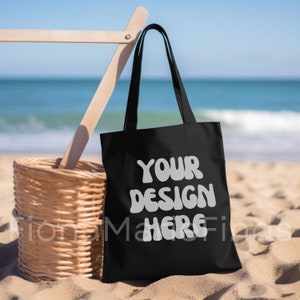 Black Tote Bag Mockup