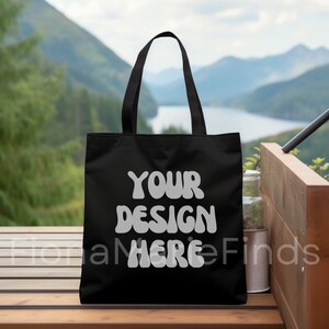 Black Tote Bag Mockup
