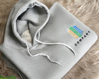 Sweat-shirt avec logo brodé personnalisé, sweat à capuche unisexe avec logo d'entreprise brodé, col rond du nom de l'entreprise avec monogramme, uniforme de travail avec logo