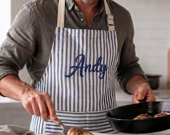 Custom Embroidered Apron - Cotton Kitchenwear | Two Pockets | Personalized Gift