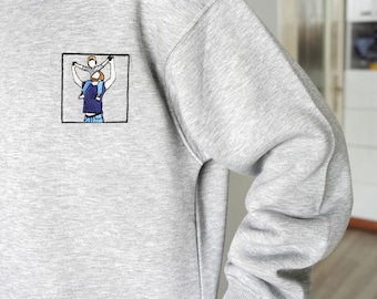 Aangepast portret van foto geborduurd sweatshirt, portret paar aangepaste hoodie, gepersonaliseerd cadeau, familieportret, idee kerstcadeau
