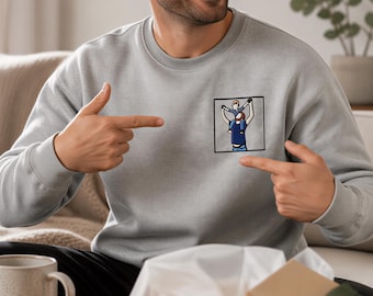 Portrait From Photo | Embroidered Hoodie, Fleece Crewneck - 100% Cotton, Unisex Fit, Hand Drawn