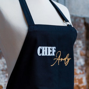 Custom Embroidered Chef Apron, Personalized Apron, Custom Apron, Cute Apron, Customized Apron, Birthday Gift, Christmas Gift, Personalized