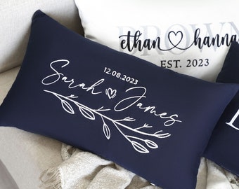 Couple Name Monogram Wedding Gift Embroidered Pillow, Engagement Gift, Newlywed Gift, Gift for Couple, Custom Christmas Gift for Couple