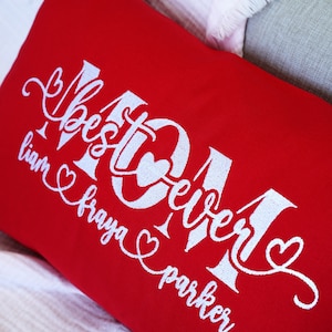 Idea de regalo para el Día de la Madre, Almohada bordada personalizada, Regalo de hija, Regalos únicos para mamá, Regalos de cumpleaños para mamá, Regalo para ella, Almohada decorativa