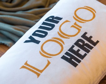 Custom Embroidery Logo Pillow, Business Gift, Personalized Logo, Emroidered Custom Business Logo Pillow Company Logo, Contact for Bulk Order