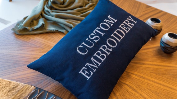 Custom Embroidery Pillow, Customize Pillow,  Personalized Pillow, Bedding, Bedroom Decor, Throw Pillow, Decorative Personalized Gift