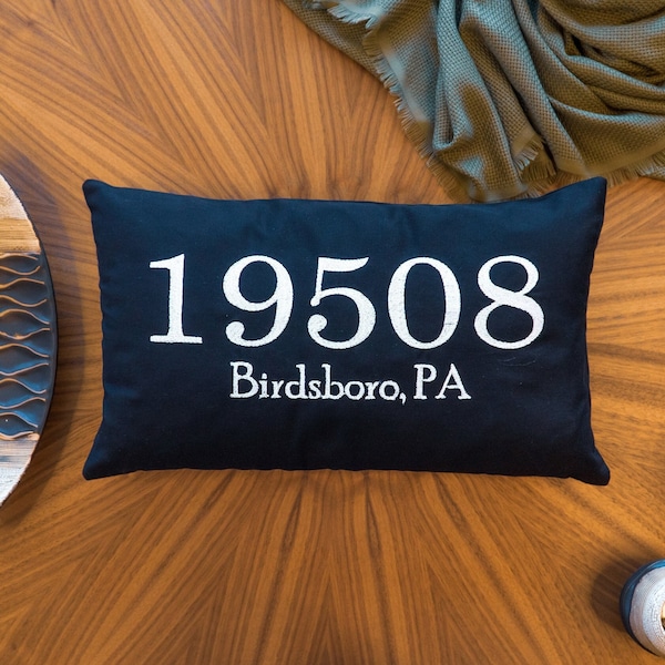 Long Zip Code Pillow Etsy