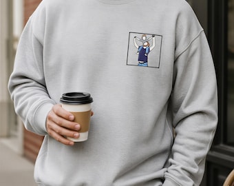 Custom Portrait from Photo Embroidered Sweatshirt, Couple Portrait Custom Hoodie, Personalized Gift, Family Portrait, Christmas Gift Idea