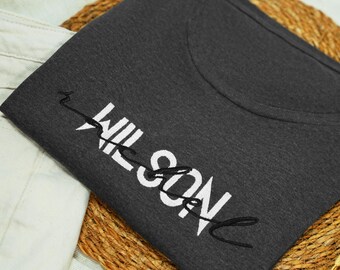 Embroidered Couple T-Shirt, Custom Monogram, Anniversary Gift