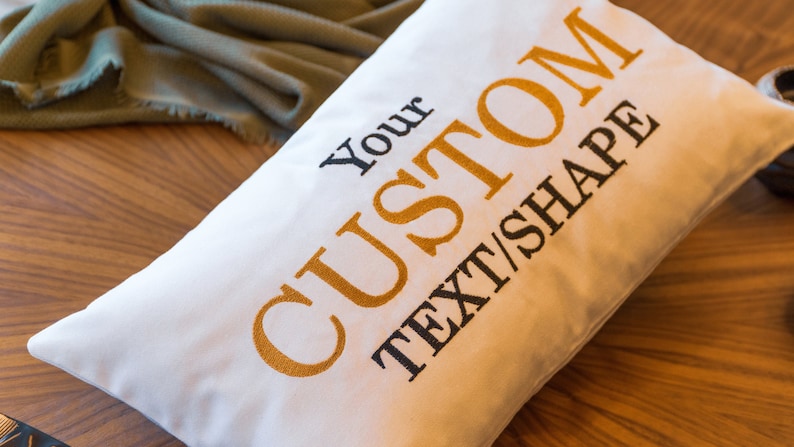Custom Embroidery Pillow, Customize Pillow, Personalized Pillow, Bedding, Bedroom Decor, Throw Pillow, Decorative Personalized Gift image 4