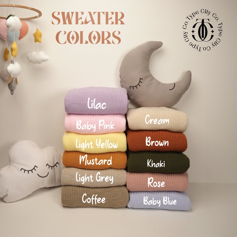 Nom personnalisé pull brodé pour bébé, pull en tricot personnalisé, cadeau de baby shower, cadeau nouveau-né, cadeau de Noël, cadeau pour tout-petit, cadeau pour bébé image 7