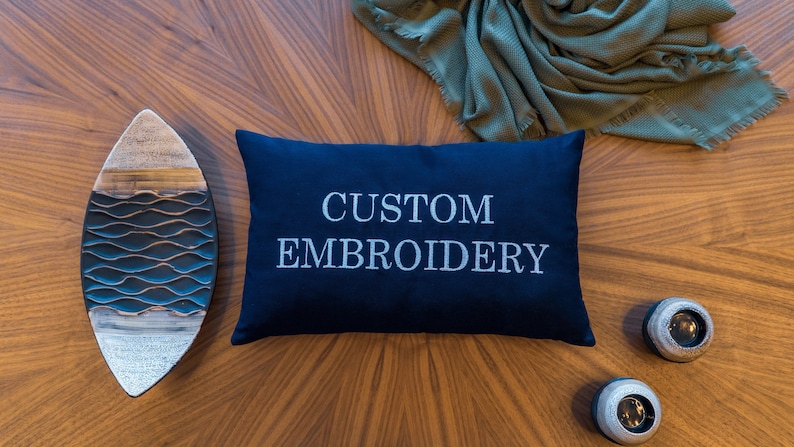 Custom Embroidery Pillow, Customize Pillow, Personalized Pillow, Bedding, Bedroom Decor, Throw Pillow, Decorative Personalized Gift image 3