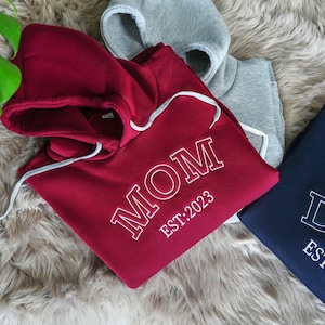 Personalized Mom Embroidered Sweatshirt, Grandma Sweatshirt, Custom Embroidered Nana Gift, Custom Hoodie, Mom Birthday Gift, Christmas Gift