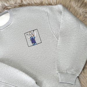 Custom Embroidered Portrait from Photo Sweatshirt, Custom Embroidered Hoodie, Gift for Dad, Gift for Him, Personalized Crewneck, Christmas image 2