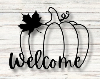 Custom Metal Welcome Sign: Pumpkin Fall Decor, Powder-Coated Steel, Pumpkin Sign, Fall Decor, Spooky Season, Home Decor,Pumpkin Welcome Sign