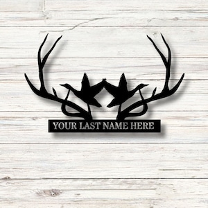 Custom personalized metal hunting sign,home decor,patio decor,metal sign,door hanger,front porch sign,metal wall art,hunting metal sign,deer