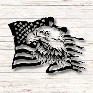 American Eagle Metal Wall Art, Patriotic US Flag Decor, Custom Flag Sign, Metal Wall Art, USA Sign, Metal Wall Art, American Eagle Sign
