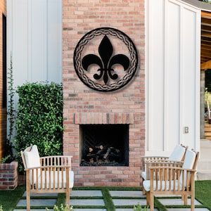 Custom Metal Fleur de Lis Sign: Powder-Coated Home & Patio Decor
