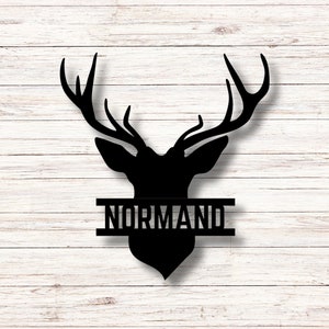 Personalized Deer Hunter Metal Sign: Custom Cabin Wall Art