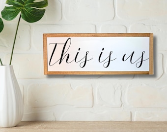 Custom 'This Is Us' Wood Sign: Farmhouse Family Name Decor