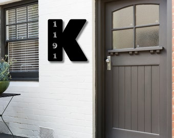 Personalized Metal Address Sign, Last Name Initial Plaque, Metal Address Sign, Metal Last Name Sign, Metal Wall Art, Last Name Sign,