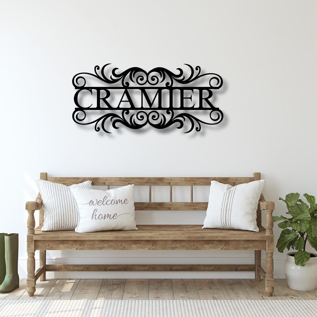 Custom Family Name Metal Sign, Personalized Monogram Wall Art, Last ...