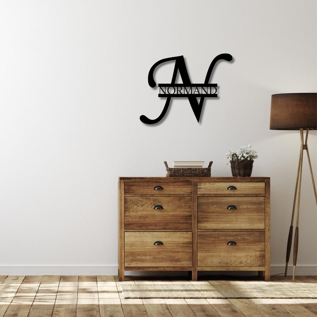 Custom Family Name Metal Sign: Personalized Monogram Wall Art - Etsy