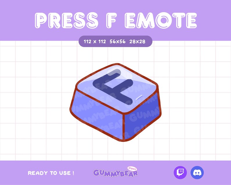 Press F Keycap Emote Twitch Discord for Streamer - Etsy
