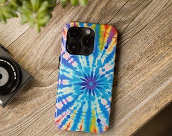 Rainbow Tie Dye Phone Case, Protective Phone Cover