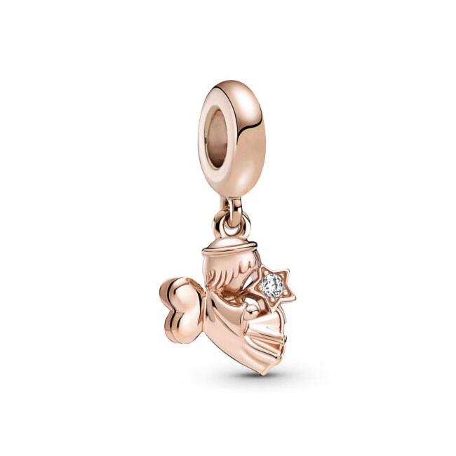 Rose Gold Pave Open My Heart Shining Elegance Crystal Clip Stopper Beads  Fit Women Charms Handmade Charms 