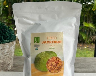 Organic Jackfruit Slices Great for Baking, Smoothies, Cereal, Yogurt, Breakfast, Snack 1 pound pouch, Non-GMO, Kosher, Vegan, No Sugar Added