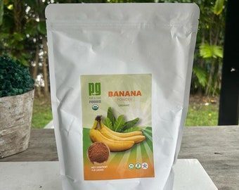 Organic Banana Powder - Great for Baking, Smoothies, Cereals, Yogurt, Breakfast, Snack 1 pound pouch, Non-GMO, Kosher, Vegan, No Sugar Added